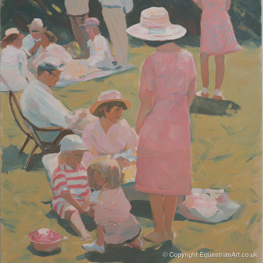 Summer Race Enclosure - racing horse art print and canvas by Florence Hadley A.I