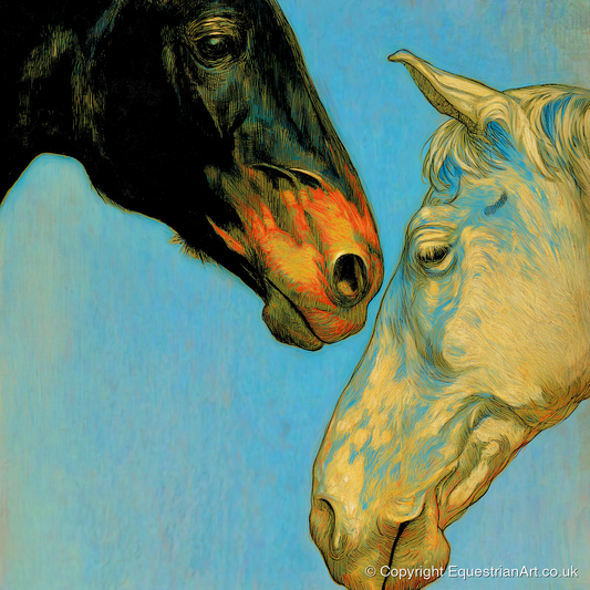 Sun and Shadow - horse portrait art print and canvas by Cecily Warwick A.I