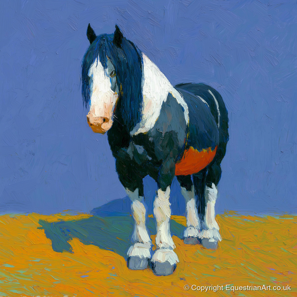 Sun-Drenched Coloured Cob - horse breed art print and canvas by Hugo Beckett A.I