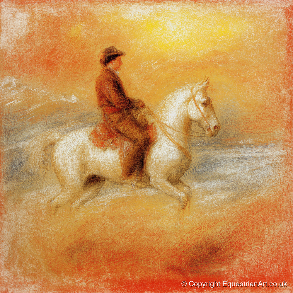 Sundown on the Plains - western horse art print and canvas by Douglas Fairley A.I