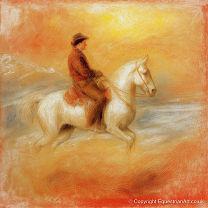 Sundown on the Plains - western horse art print and canvas by Douglas Fairley A.I