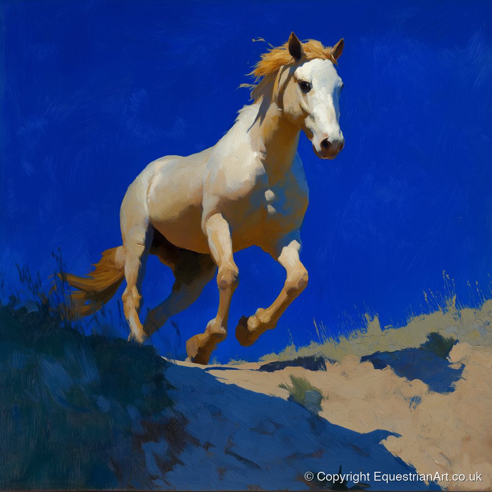 Sunlit Ascent - wild horses art print and canvas by Percival Kent A.I