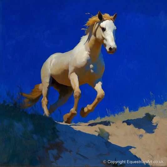 Sunlit Ascent - wild horses art print and canvas by Percival Kent A.I