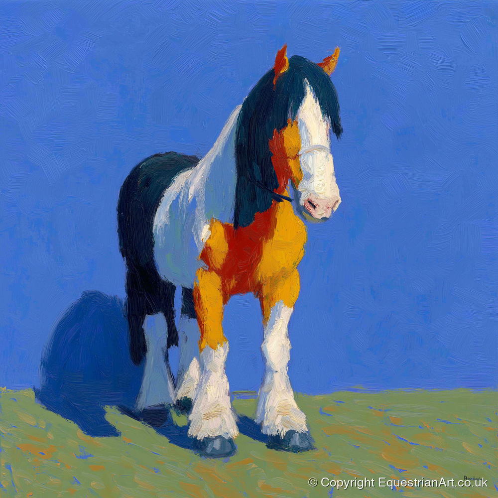 Sunlit Coloured Cob - horse breed art print and canvas by Hugo Beckett A.I