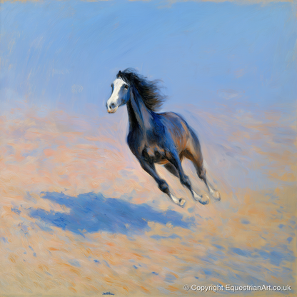 Sunlit Gallop - horse breed art print and canvas by Gabriel Hayes A.I