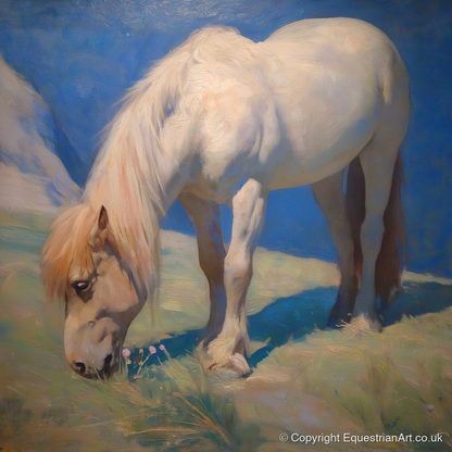 Sunlit Grazing - horse breed art print and canvas by Alistair Rhodes A.I