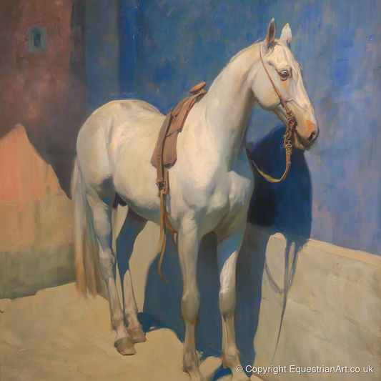 Sunlit Grey against Azure - horse breed art print and canvas by Alistair Rhodes A.I