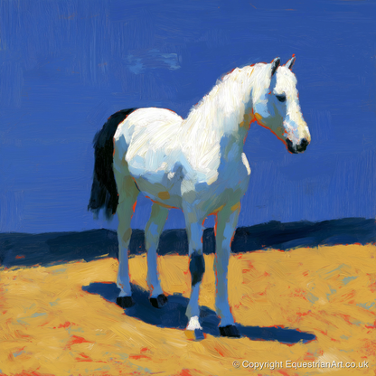 Sunlit Grey - horse breed art print and canvas by Hugo Beckett A.I