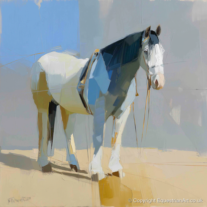 Sunlit Slate Draught - working horse art print and canvas by Elias Thorne A.I