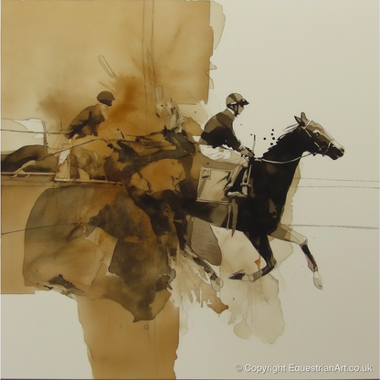 Surge of Sepia - racing horse art print and canvas by Harrison Cole A.I