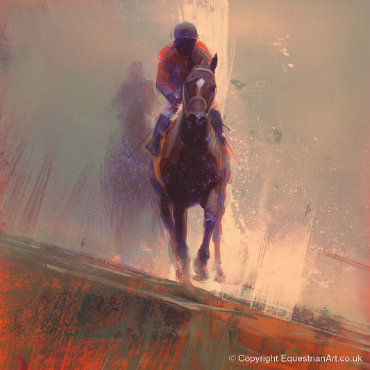 Surging Forward - racing horse art print and canvas by Rupert Kingsley A.I