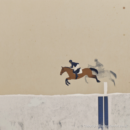 Suspended in Flight - show jumping horse art print and canvas by Phillip Marbury A.I