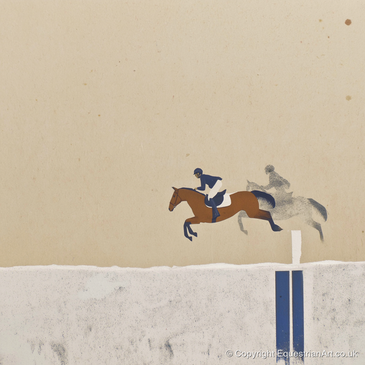 Suspended in Flight - show jumping horse art print and canvas by Phillip Marbury A.I