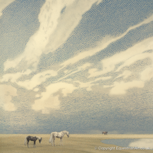 Sweeping Skies - horse landscape art print and canvas by Arthur Sterling A.I