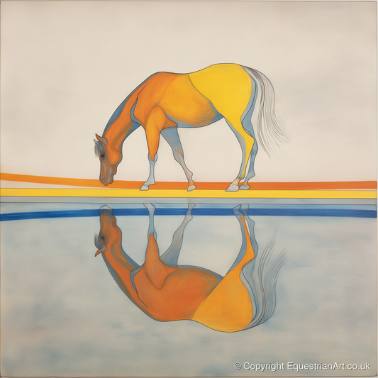 Symmetry in Amber - horse portrait art print and canvas by Cordelia Stanhope A.I