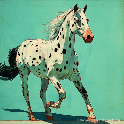 Teal Leopard Appaloosa - horse breed art print and canvas by Declan Foley A.I