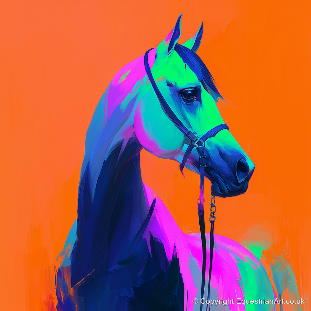 Technicolour Arabian - horse breed art print and canvas by Lucian Prescott A.I