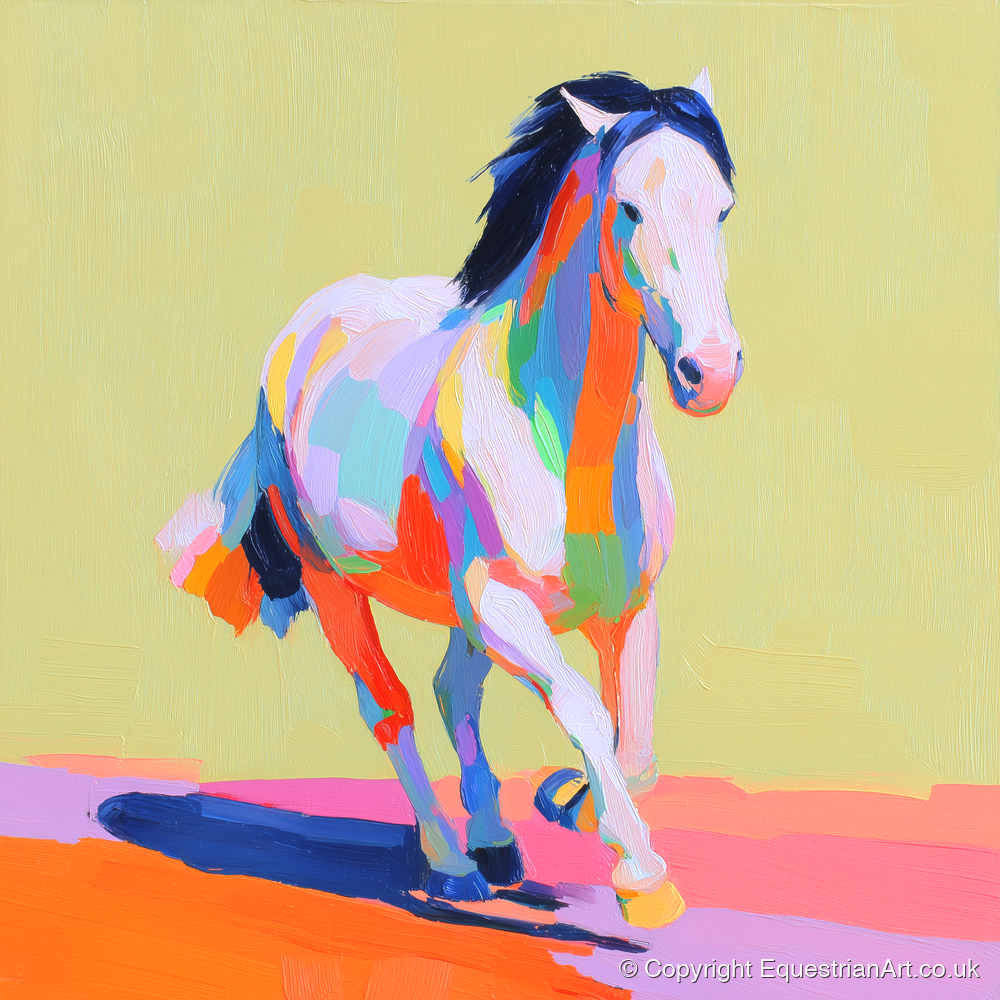 Technicolour Canter - horse breed art print and canvas by Desmond Locke A.I