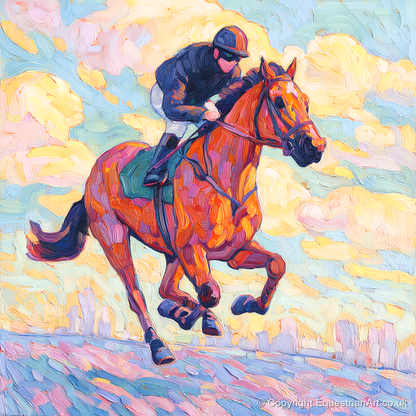 Technicolour Gallop - racing horse art print and canvas by Celia Harding A.I