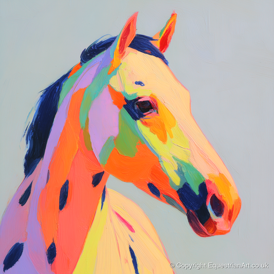 Technicolour Spirit - horse breed art print and canvas by Desmond Locke A.I