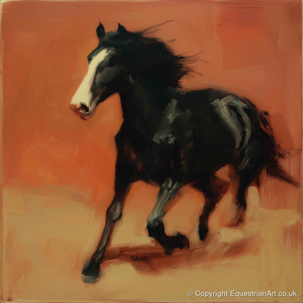 Terracotta Spirit - horse portrait art print and canvas by Thomas Cavendish A.I