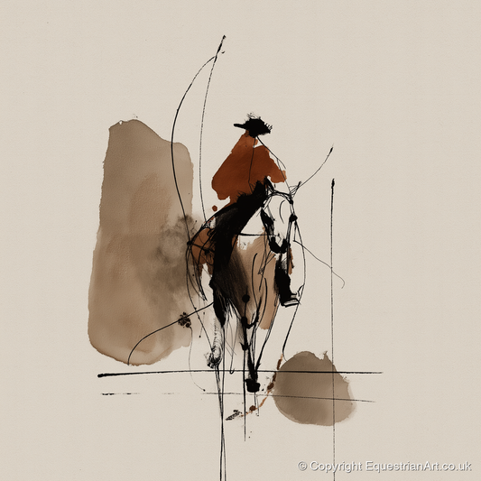 Terracotta Vaquero - western horse art print and canvas by Julian Vance A.I