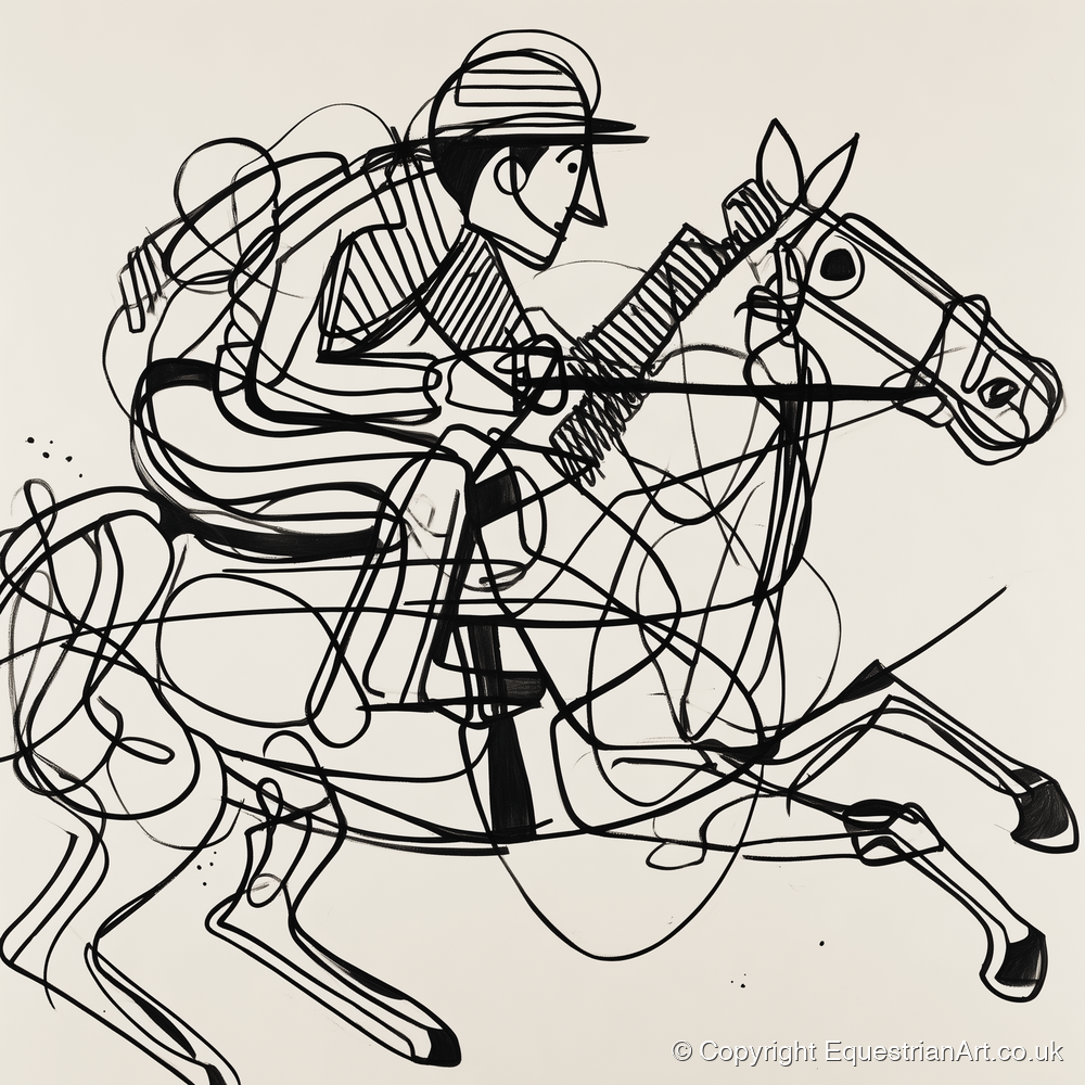 The Abstract Sprint - racing horse art print and canvas by Conrad Gallagher A.I
