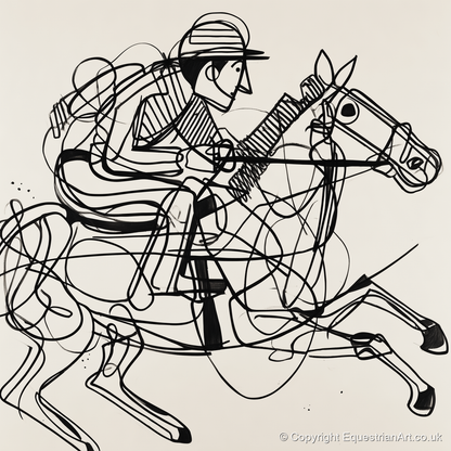 The Abstract Sprint - racing horse art print and canvas by Conrad Gallagher A.I