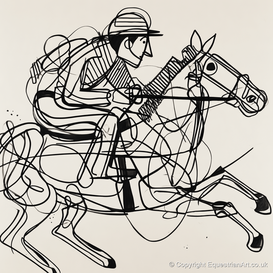 The Abstract Sprint - racing horse art print and canvas by Conrad Gallagher A.I