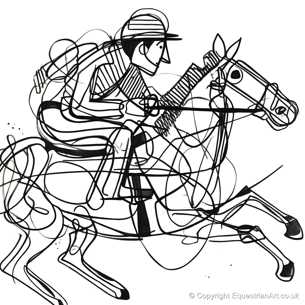 The Abstract Sprint - racing horse art print and canvas by Conrad Gallagher A.I