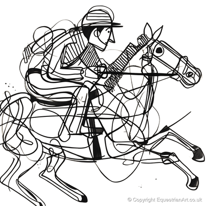 The Abstract Sprint - racing horse art print and canvas by Conrad Gallagher A.I