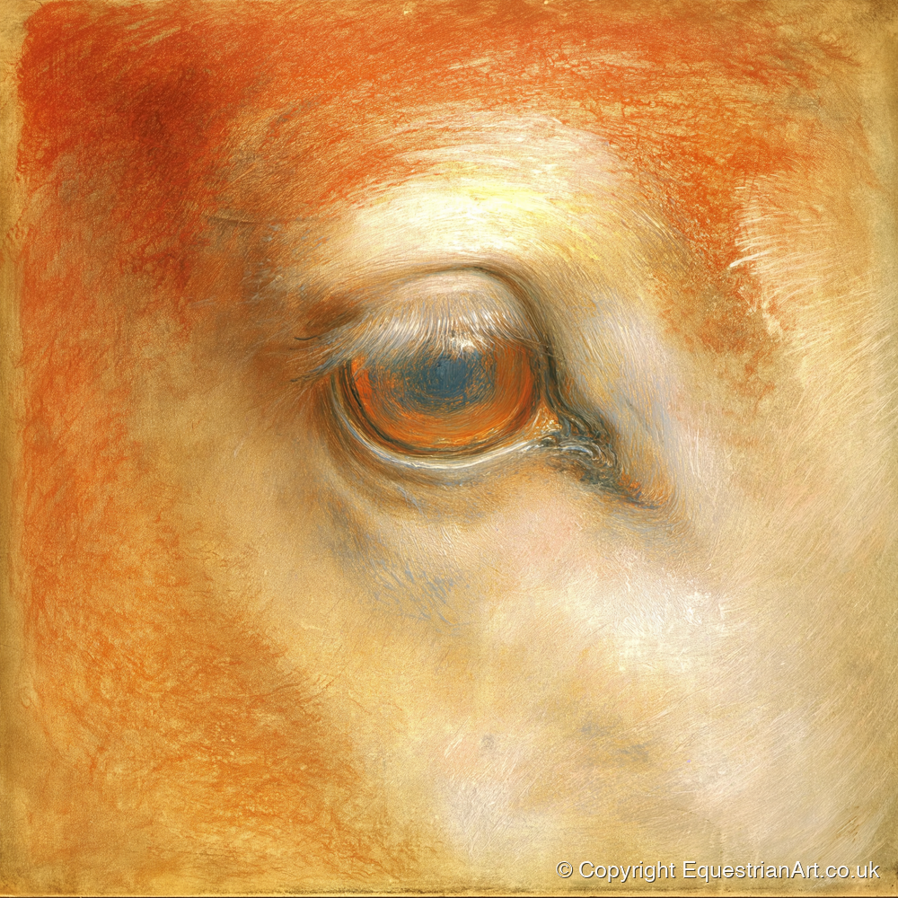 The Amber Gaze - horse portrait art print and canvas by Douglas Fairley A.I