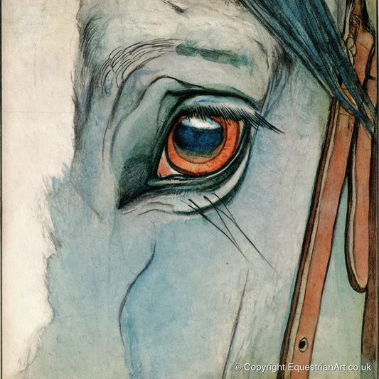 The Amber Gaze - horse portrait art print and canvas by Geoffrey Talbot A.I