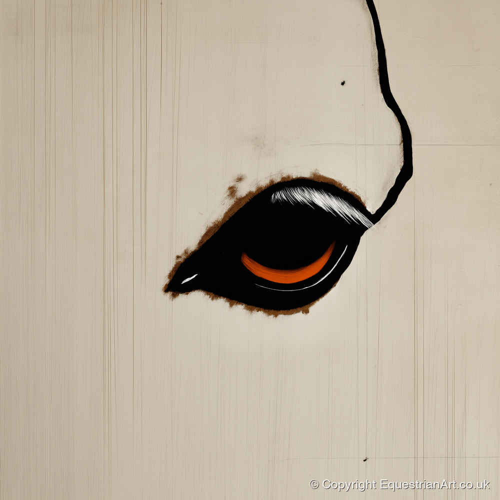 The Amber Gaze - horse portrait art print and canvas by Barnaby West A.I