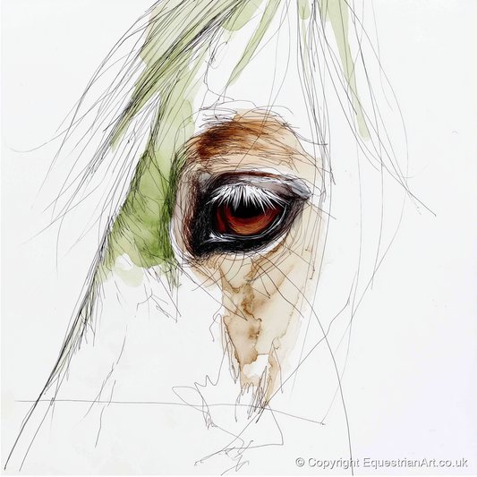 The Amber Gaze - horse portrait art print and canvas by Gareth Holden A.I