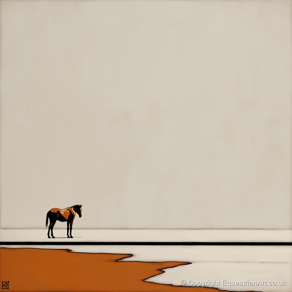 The Amber Horizon - horse landscape art print and canvas by Barnaby West A.I