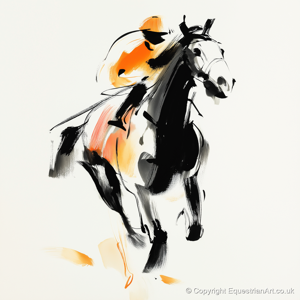 The Amber Sprint - racing horse art print and canvas by Verity Ainsworth A.I