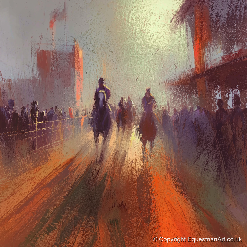 The Arena Haze - show jumping horse art print and canvas by Rupert Kingsley A.I