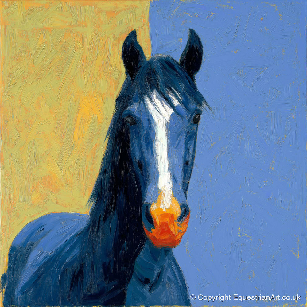The Azure Blaze - horse breed art print and canvas by Hugo Beckett A.I