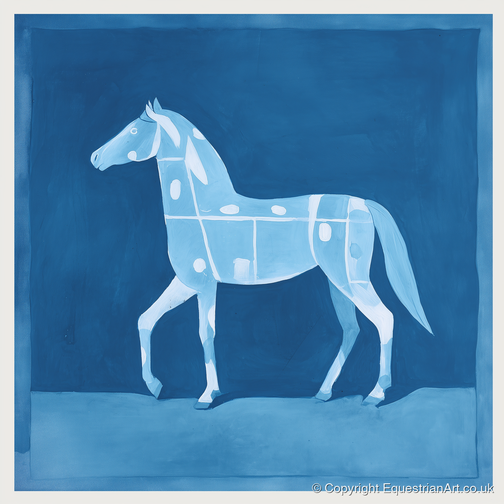 The Azure Blueprint - horse breed art print and canvas by Roland Bishop A.I