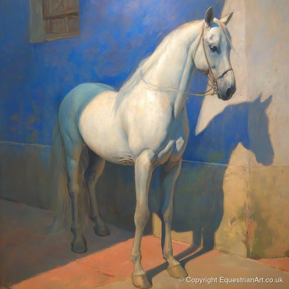 The Azure Courtyard - horse breed art print and canvas by Alistair Rhodes A.I