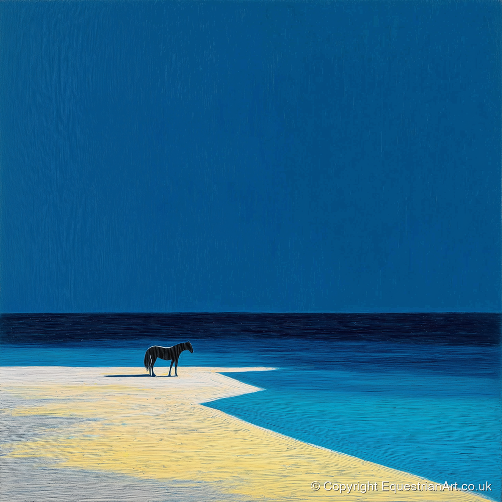The Azure Edge - horse landscape art print and canvas by Malcolm Hastings A.I