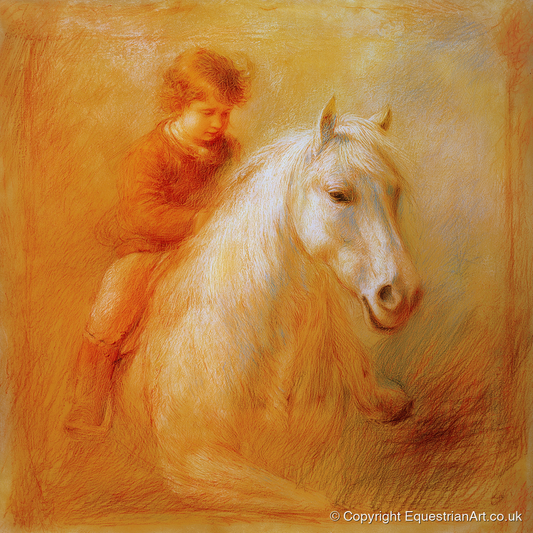 The Bareback Bond - horse & rider art print and canvas by Douglas Fairley A.I