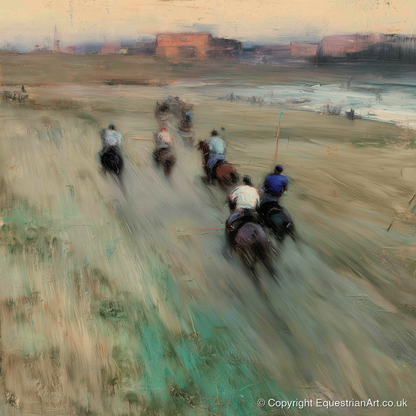 The Beach Chukka - polo horse art print and canvas by Nathaniel Reed A.I