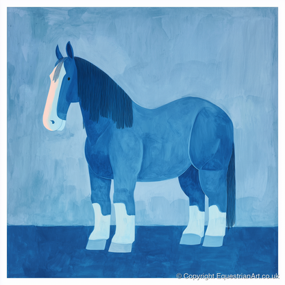 The Blue Heavy Horse - horse breed art print and canvas by Roland Bishop A.I