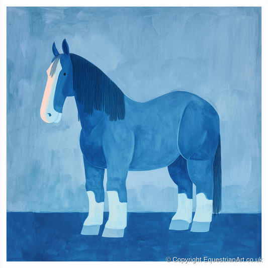 The Blue Heavy Horse - horse breed art print and canvas by Roland Bishop A.I