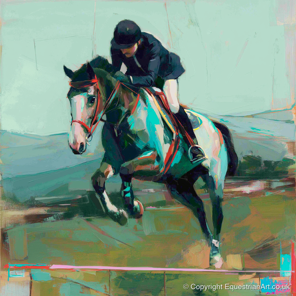 The Bold Clear - show jumping horse art print and canvas by Quentin Hart A.I