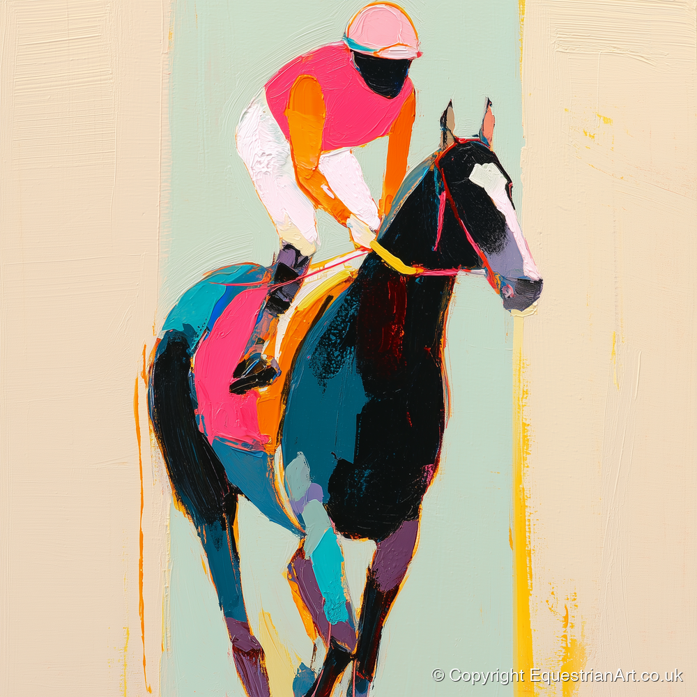 The Bold Contender - racing horse art print and canvas by Genevieve Moore A.I