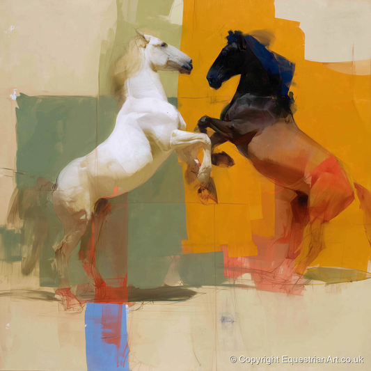 The Bold Encounter - wild horses art print and canvas by Silas Marlowe A.I