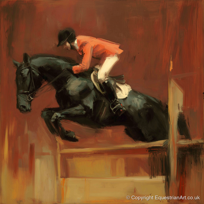 The Bold Leap - show jumping horse art print and canvas by Thomas Cavendish A.I